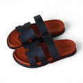hermes sandal brown leather