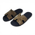 hermes sandal brown suede