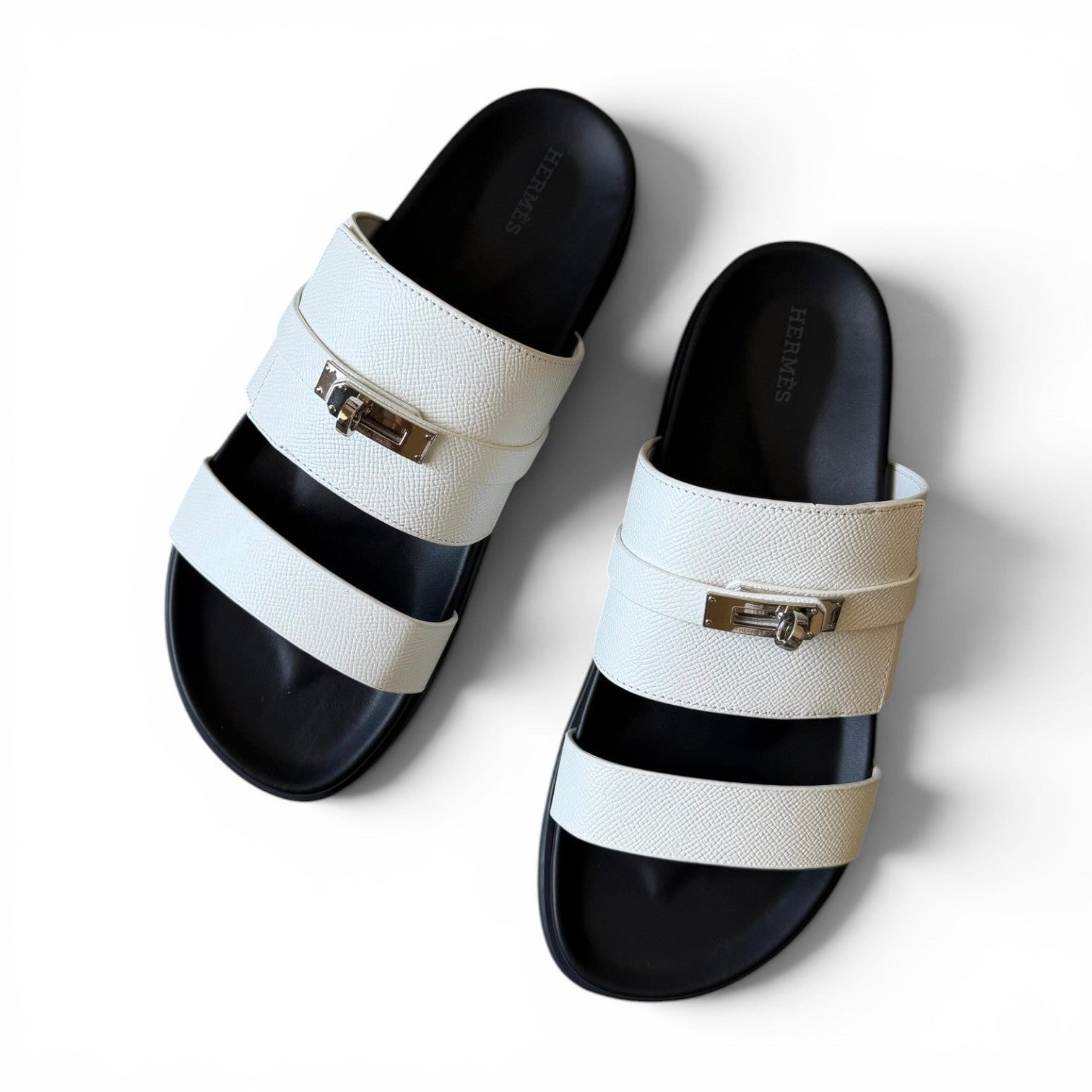 hermes sandal white leather