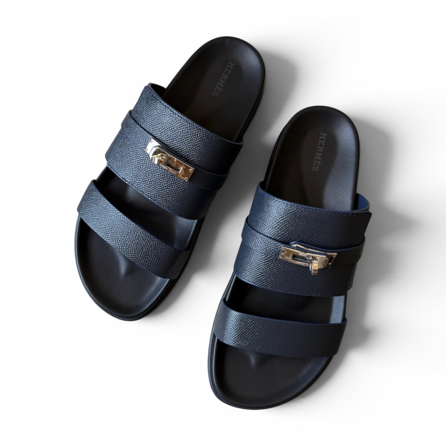 hermes sandal navy leather