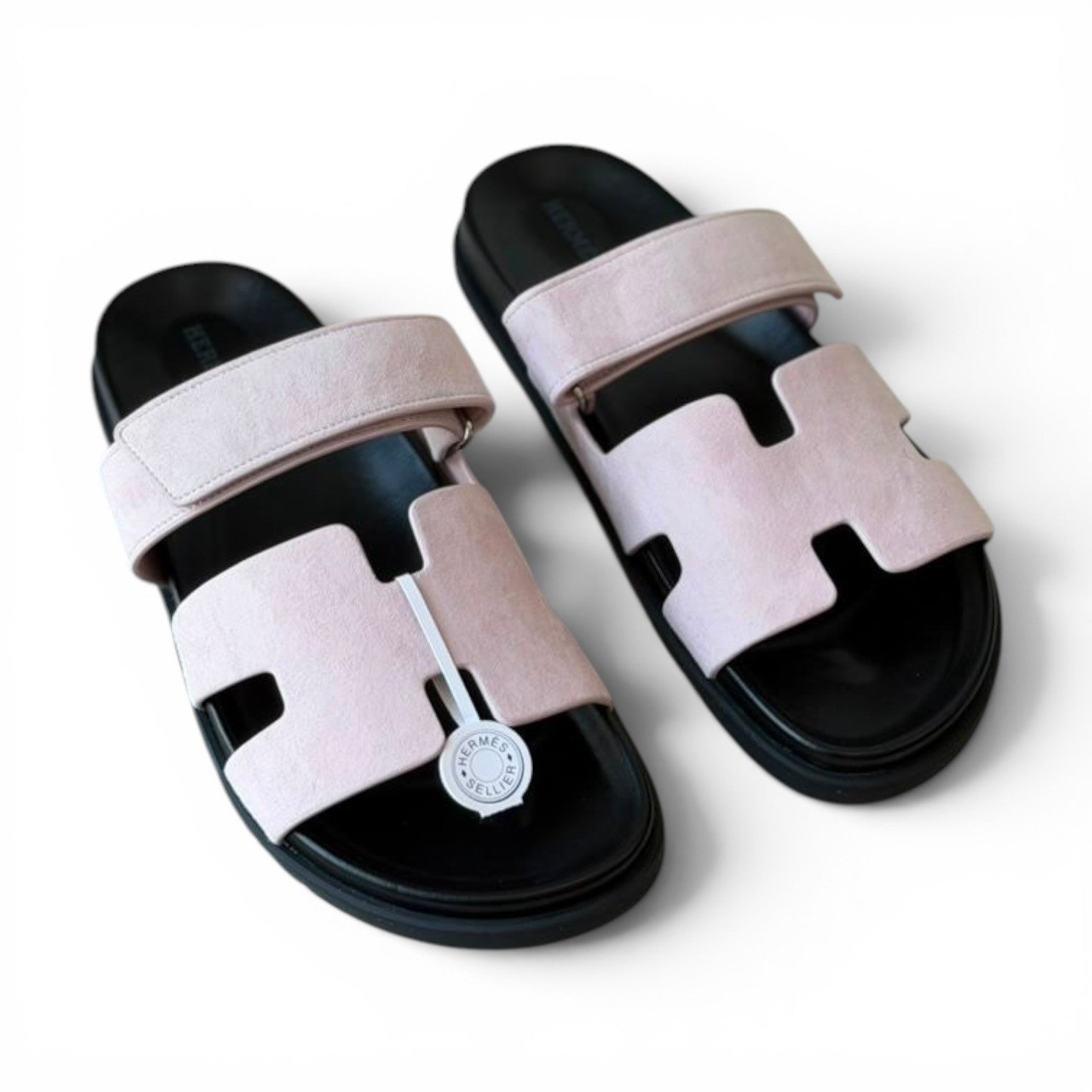 hermes sandal white suede