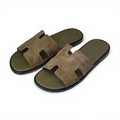 hermes sandal brown suede
