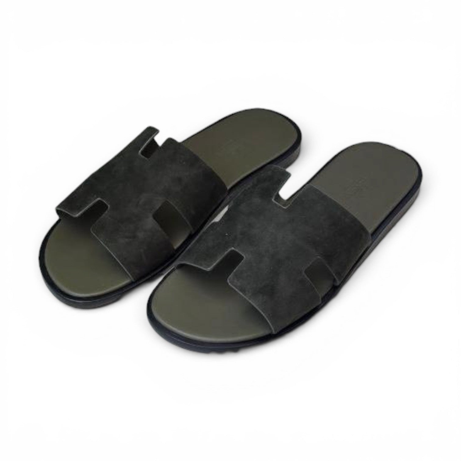 hermes sandal grey suede