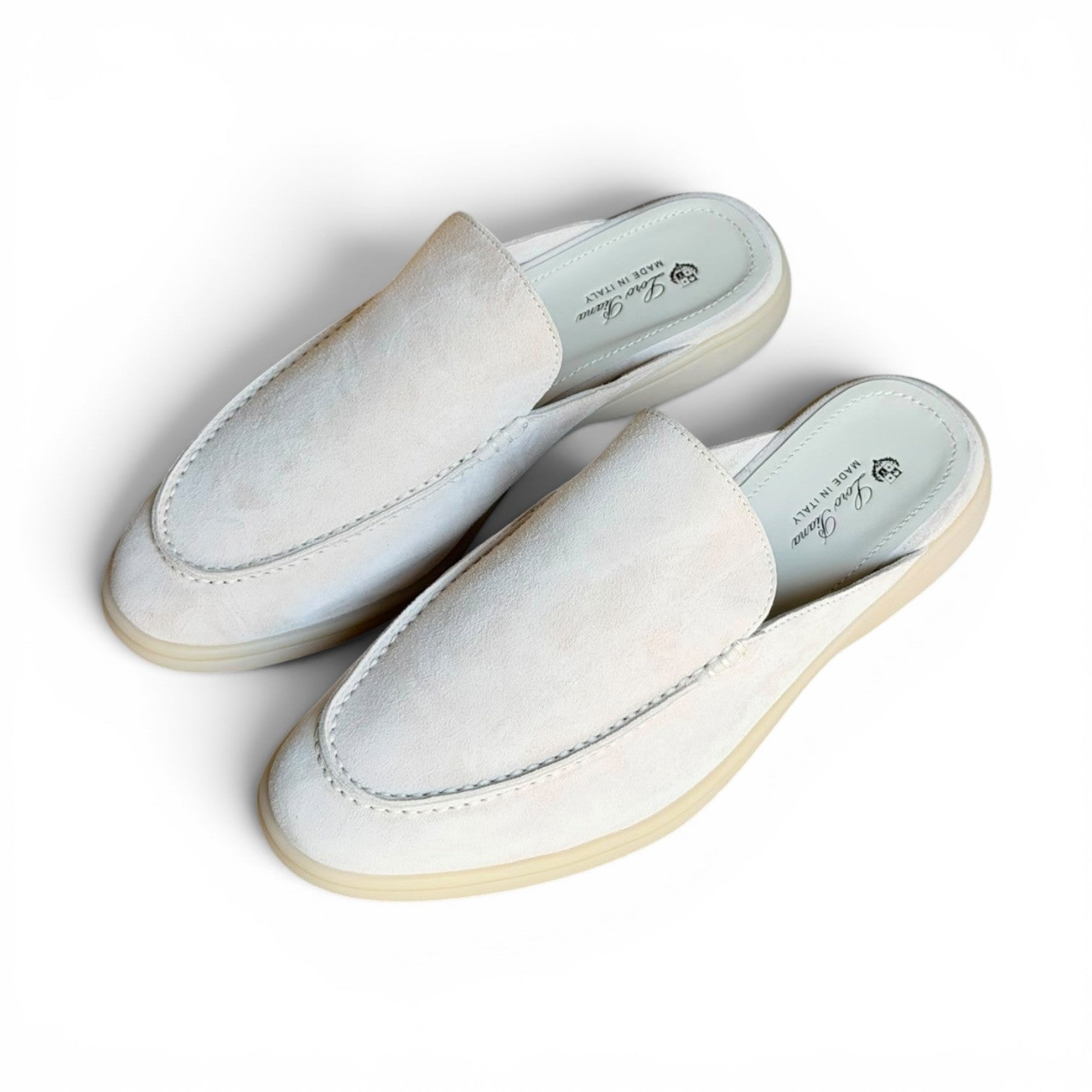 loro piana babouche walk white suede