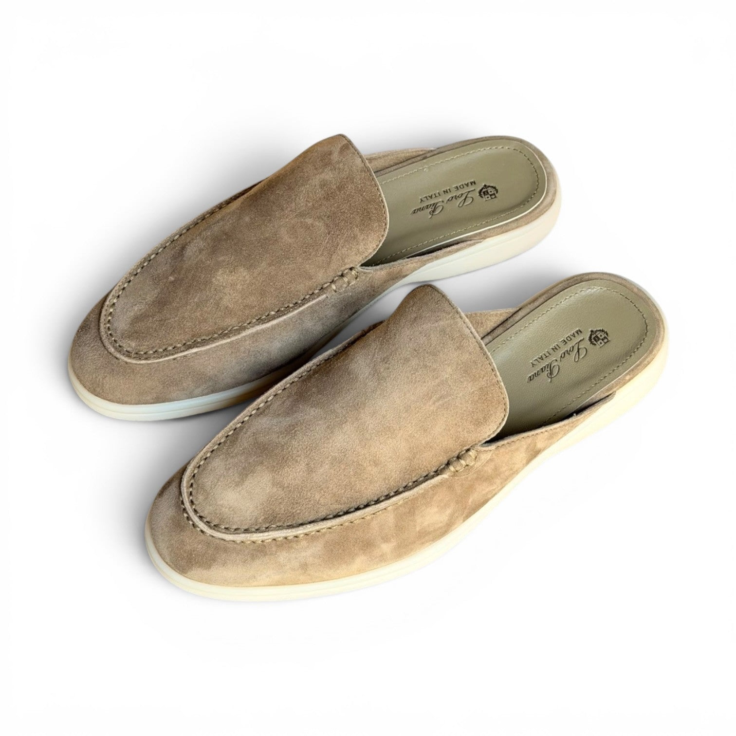 loro piana babouche walk beige suede